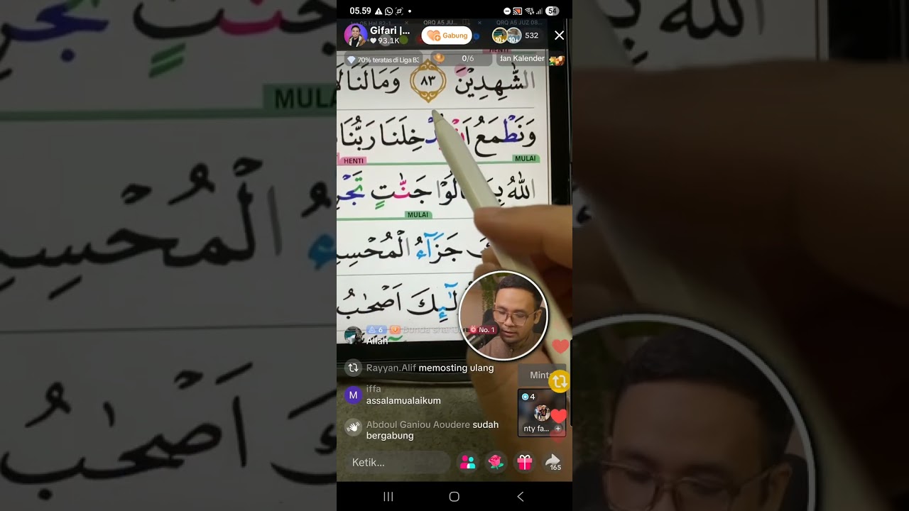 Tahsin QS Al Maidah ayat 83 (22 Februari 2026)