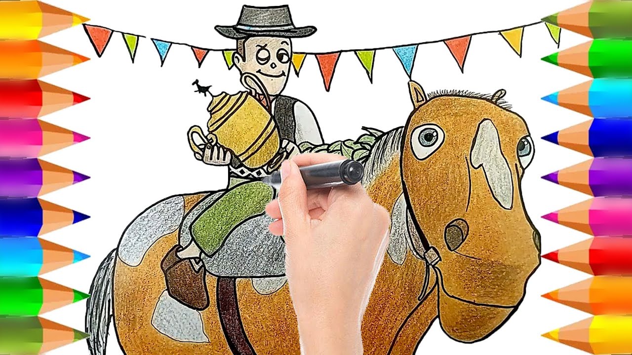 Dibuja y colorea a Zenón y Percherón en 