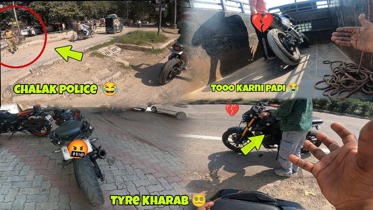 MT 15 me Problem Aa Gayi 🥹 | Mere Bike Ka Tyre Bhi Gya 😭 | Chalak Police| 