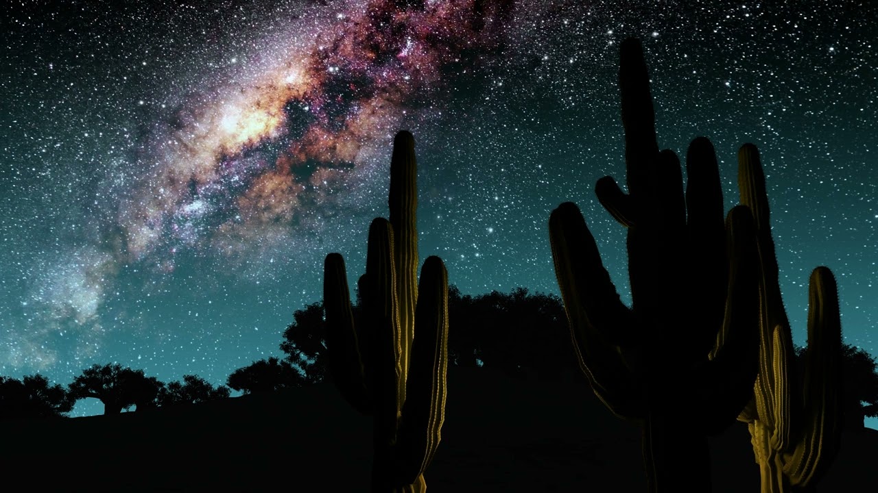 Desert Night Ambience - Cicadas Chirp Under The Milky Way - 9 Hours - 4K