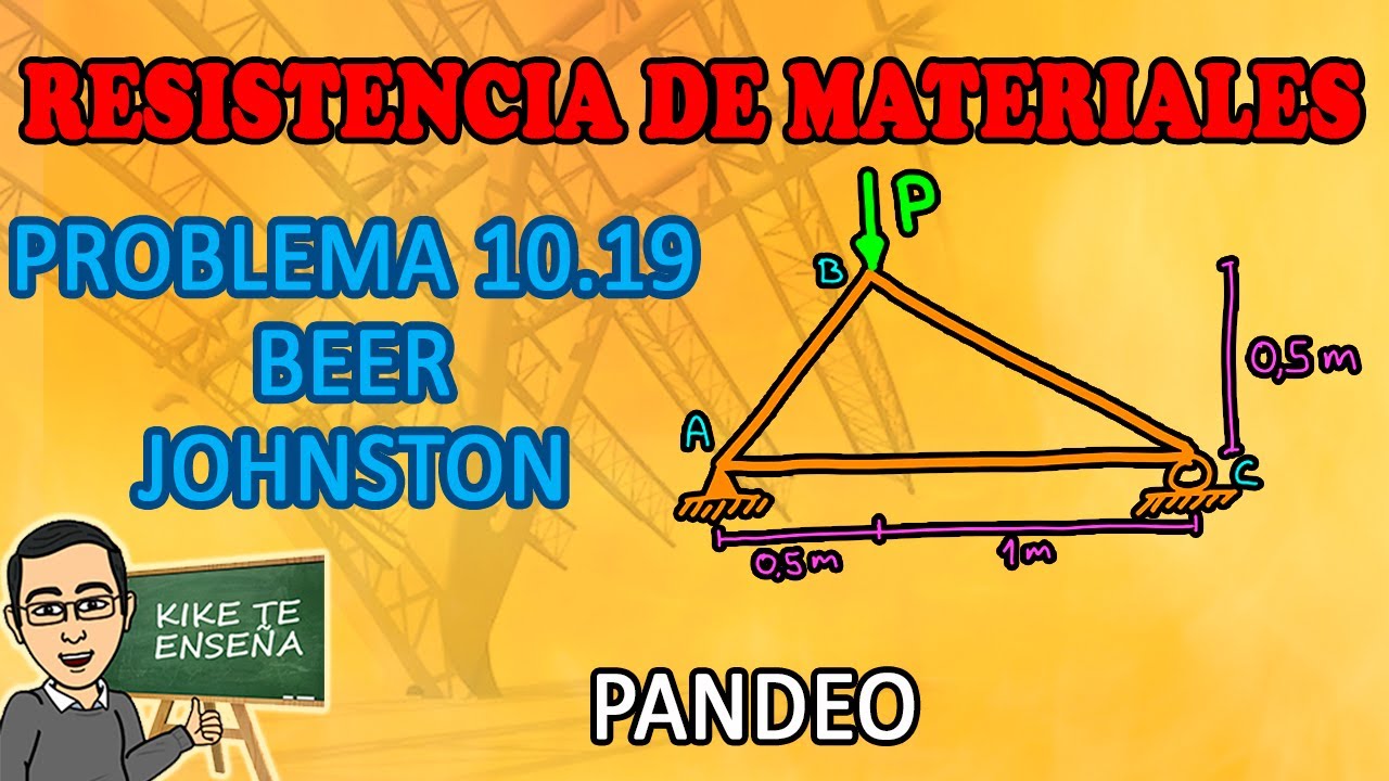 PANDEO DE COLUMNAS - PROBLEMA 10.19 BEER JOHNSTON - RESISTENCIA DE MATERIALES