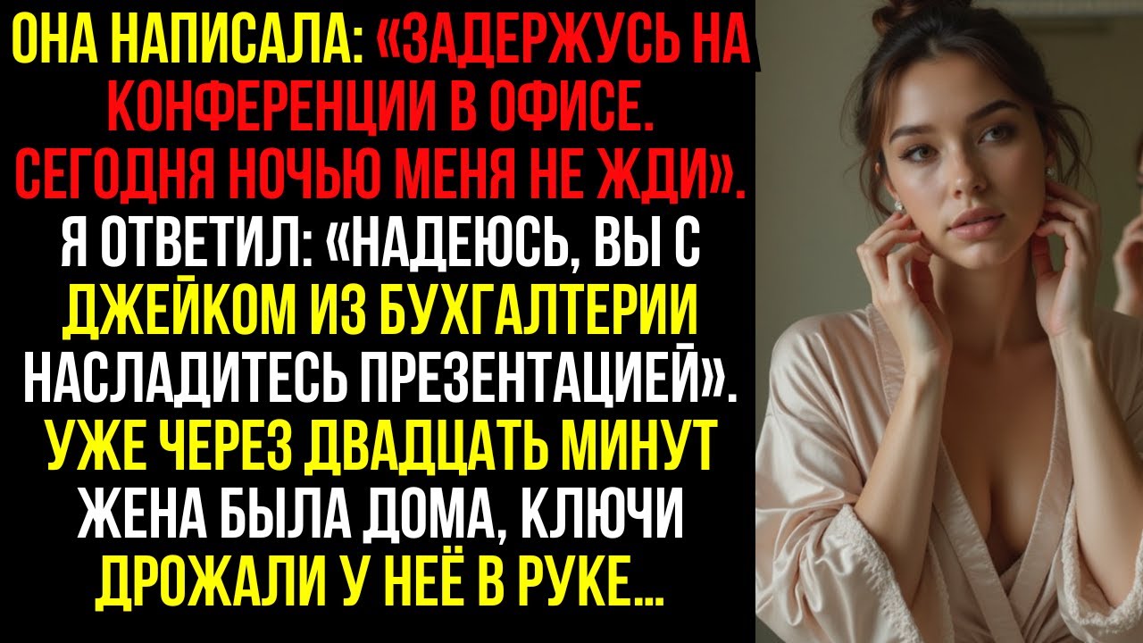 Она написала: «Задержусь на конференции в офисе. Сегодня ночью меня не жди». Я ответил: «Надеюсь...