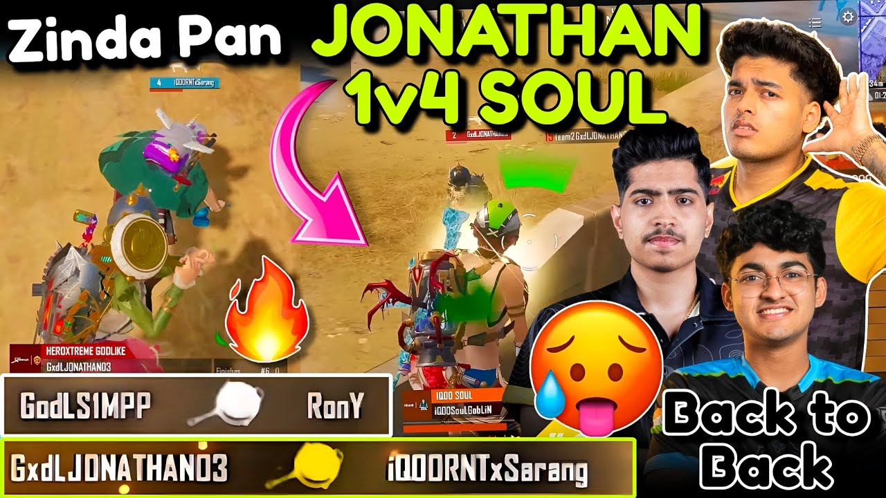 Spower Met Admino😍 JONATHAN 1v4 SOUL🚀 Zinda Pan 🍳 RNTX 💀 GODL #1 Domination Back to back WWCD🥵🔥