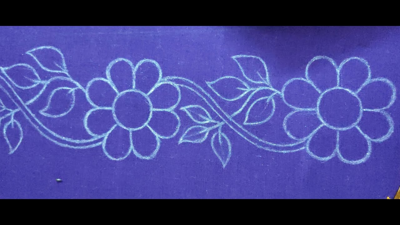 Hand embroidery flower border line stitch for dress,Flower filling stitch with border line