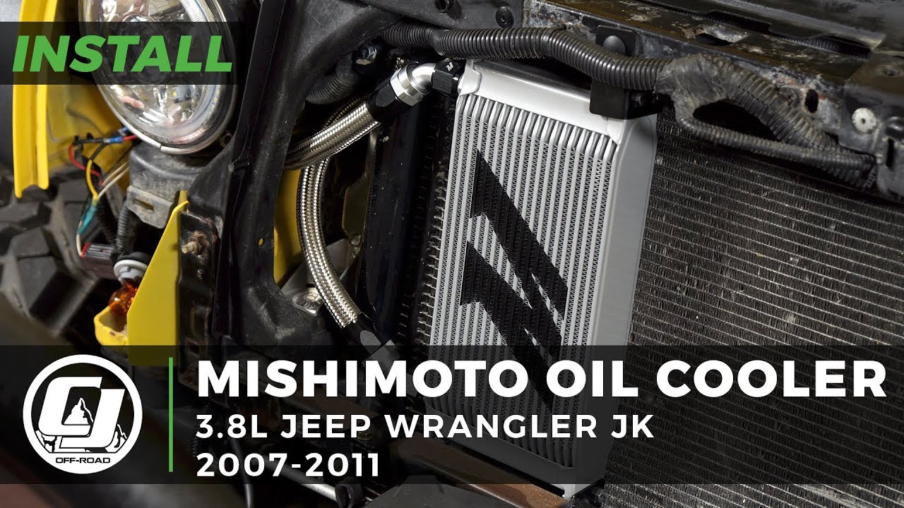 Установка Jeep Wrangler JK 2007-2011: комплект масляного радиатора Mishimoto Silver