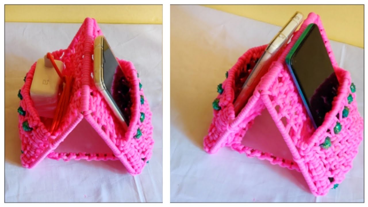 Beautiful Macrame Duel Mobile Holder
