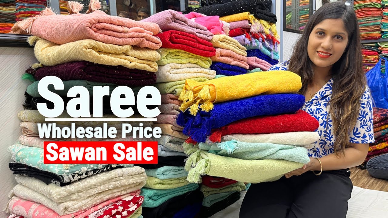 Chikankari & kashmiri Work Saree Wholesale Price Barabazar Kolkata | Sawan Sale Flat 50% OFF