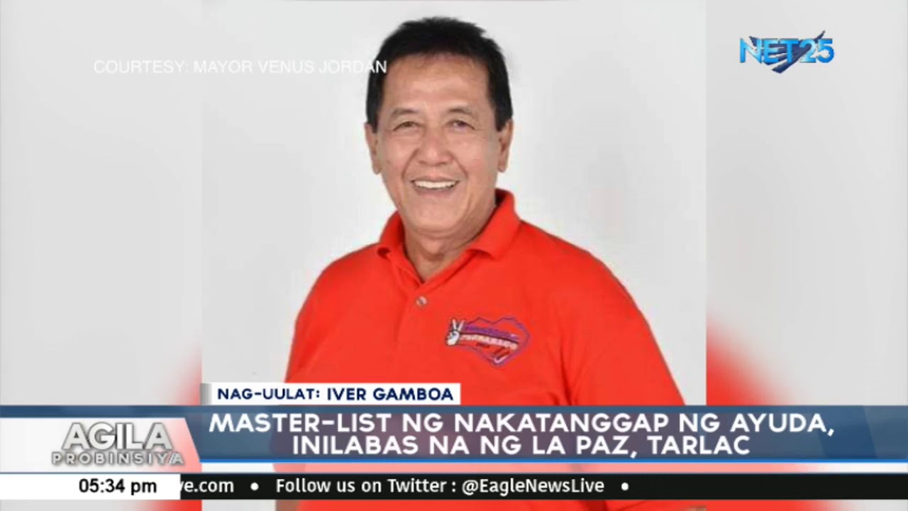 Master-list ng nakatanggap ng ayuda, inilabas na ng La Paz, Tarlac