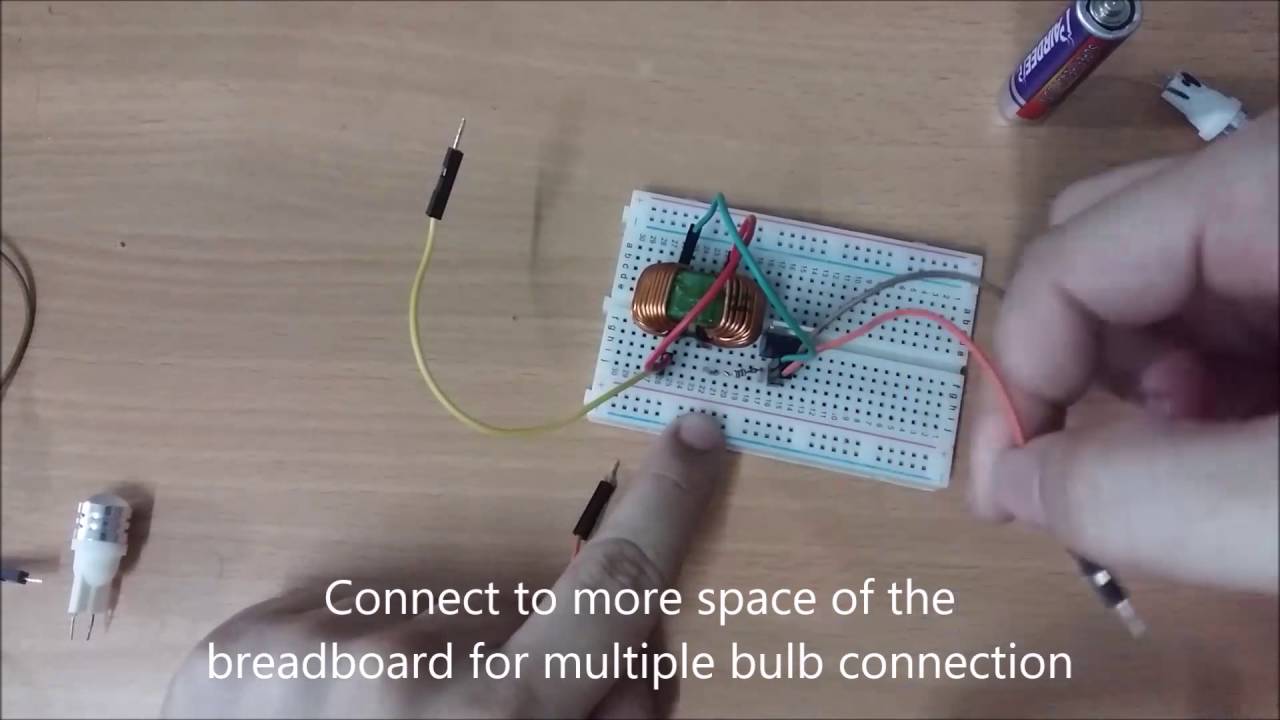 Easy Simple High Step Up Current Joule Thief - Powered Up Multiple 8 Volts LED using 1.5 AA Battery