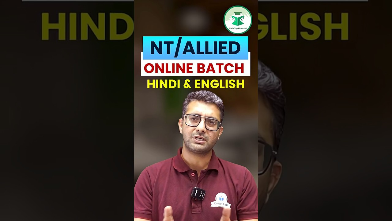 NT/Allied Online Batch Starting from 16th June 2025 | Hindi & English Medium | Civilstap Himachal