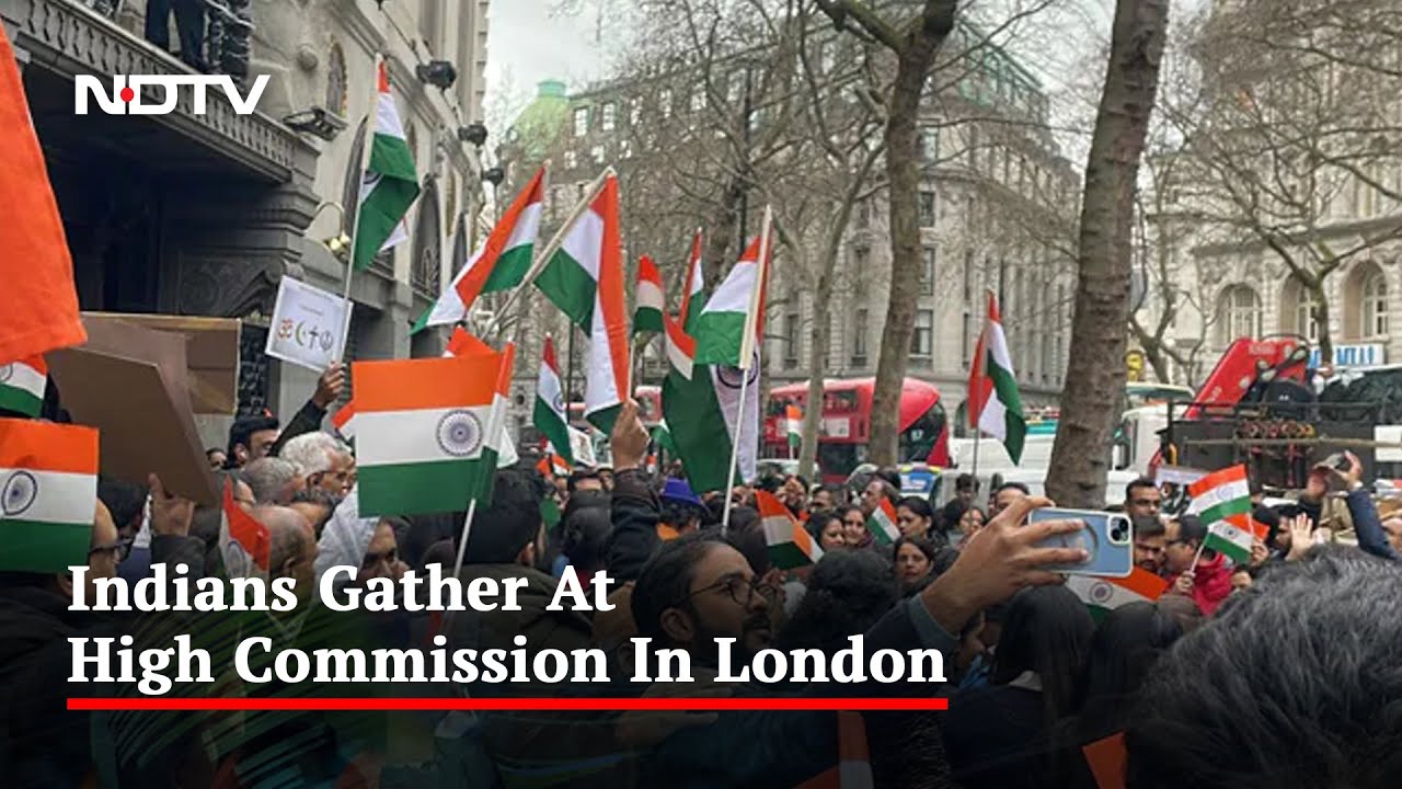 Solidarity March After Khalistani Protest At Indian Embassy In London