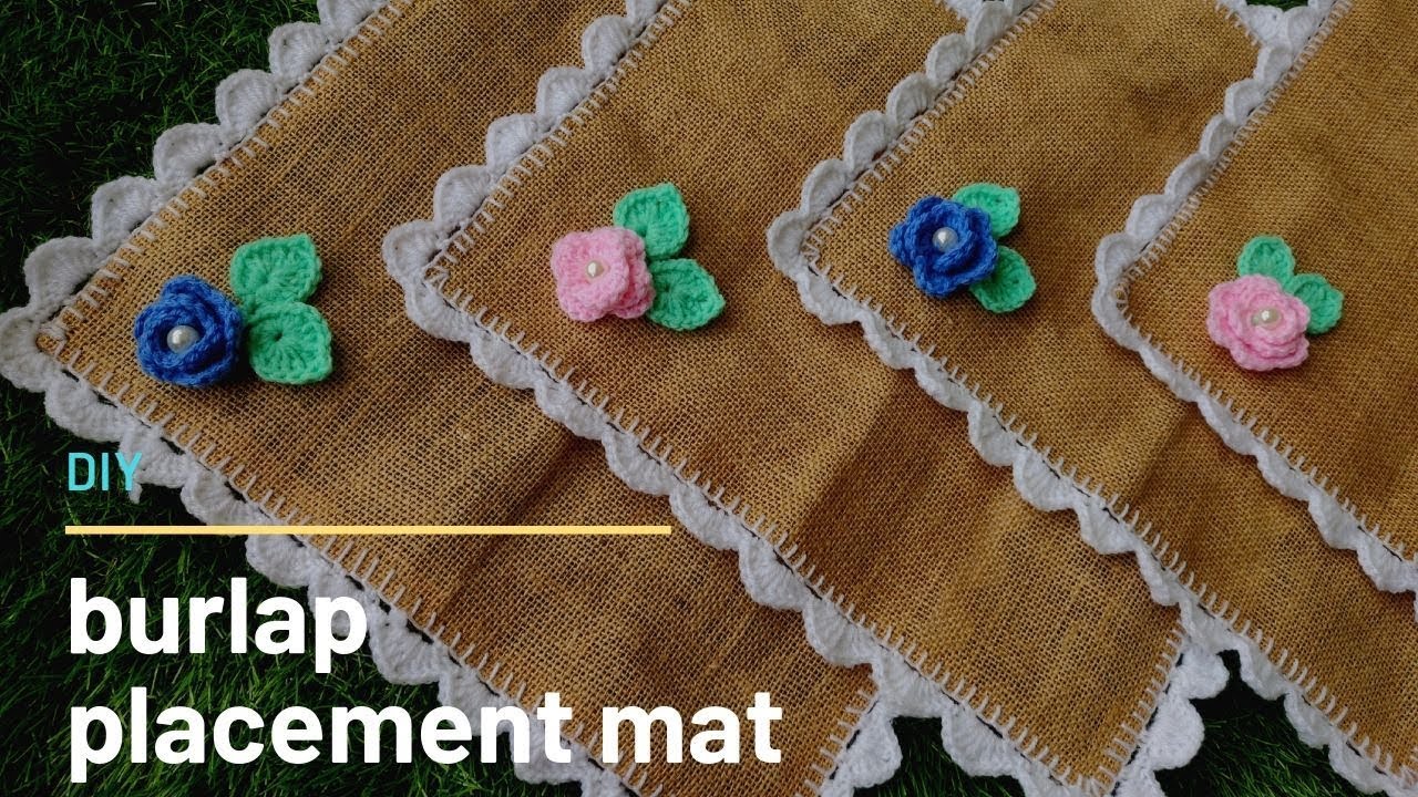 DIY burlap placement mat making tutorial
