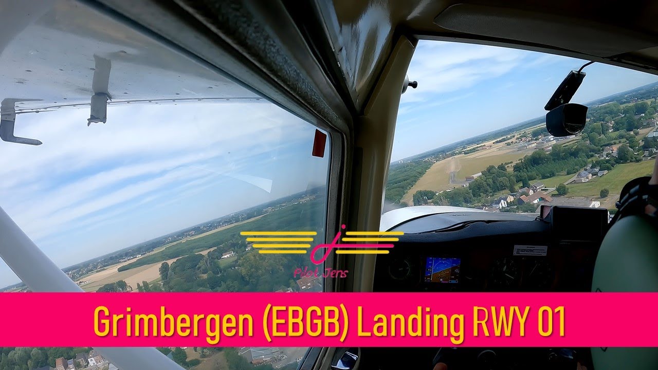 Landing Grimbergen Airfield, EBGB RWY 01 with ATC