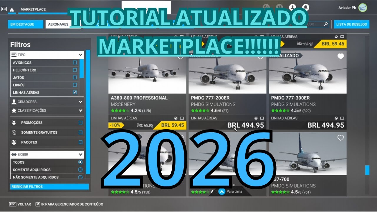 TUTORIAL ATUALIZADO 2026 DO MARKETPLACE MSFS2020!!!