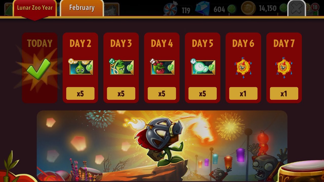 Lunar Zoo Year Day 1 Today Pinata Party 🪅 Letsplay Plants vs. Zombies 2