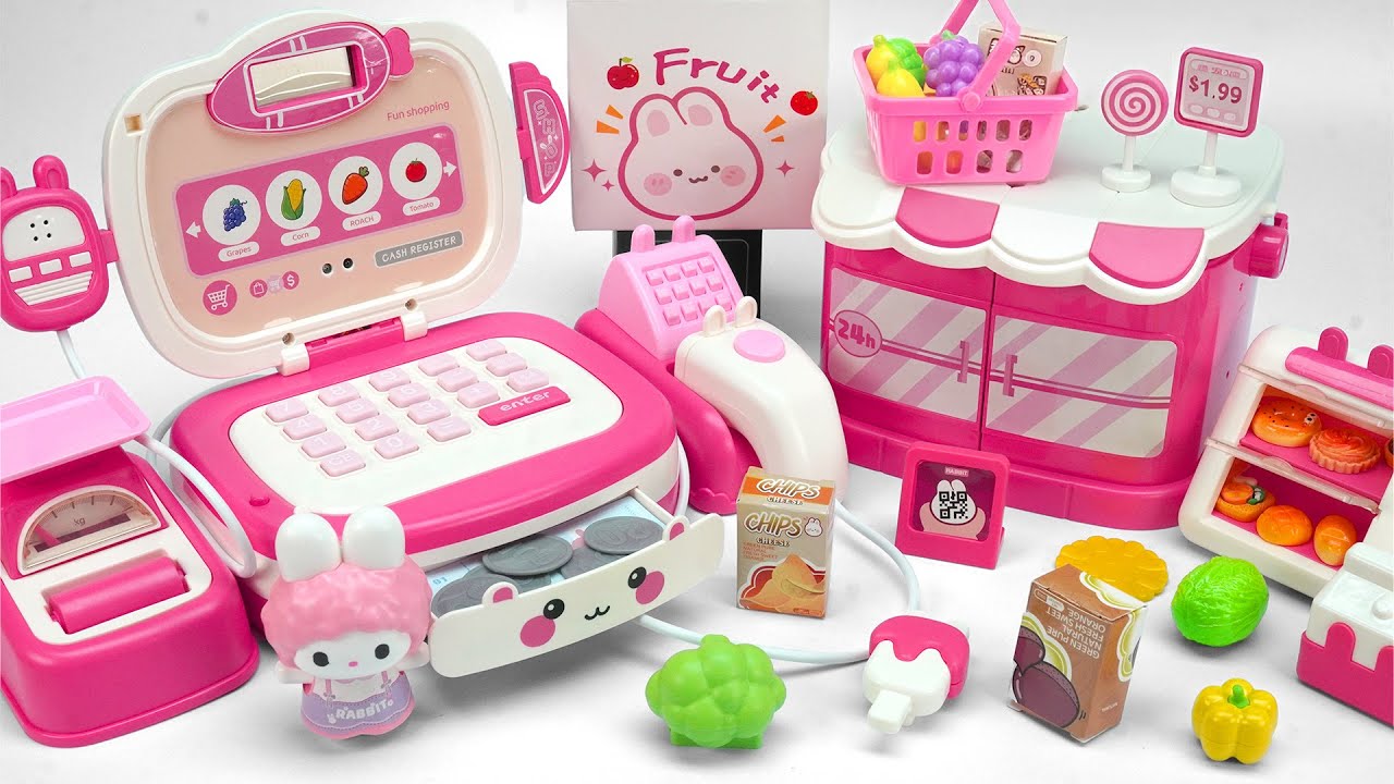 [✨Toys asmr✨] Satisfying with Unboxing Pink Cash Register, Funny Shopping