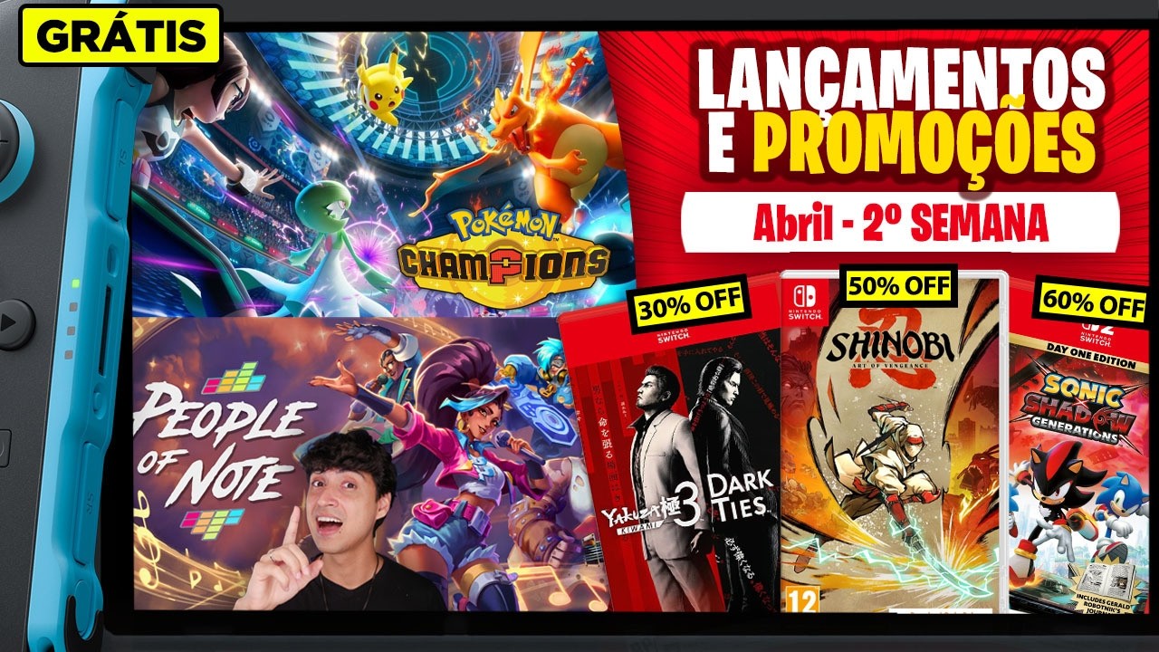 CORRE! Pok&eacute;mon Gr&aacute;tis Essa Semana + JOGA&Ccedil;OS POR R$25! | Lan&ccedil;amentos e Promo&ccedil;&otilde;es Abr 2