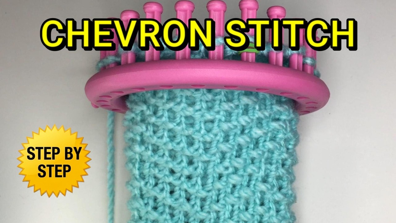 How to Knit the CHEVRON STITCH on a Round Loom 🧶 | Easy Step-by-Step Tutorial + Pattern