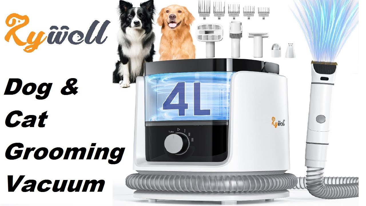 Rywell Dog Grooming Vacuum ! 4L Dog Grooming Kit with Dog Clippers