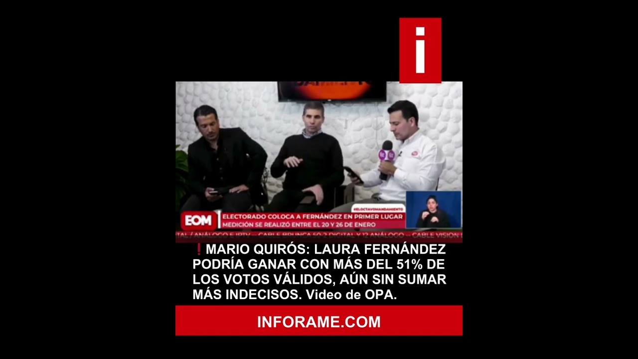 Mario Quirós: Laura Fernández podría ganar con más del 51% de los votos válidos