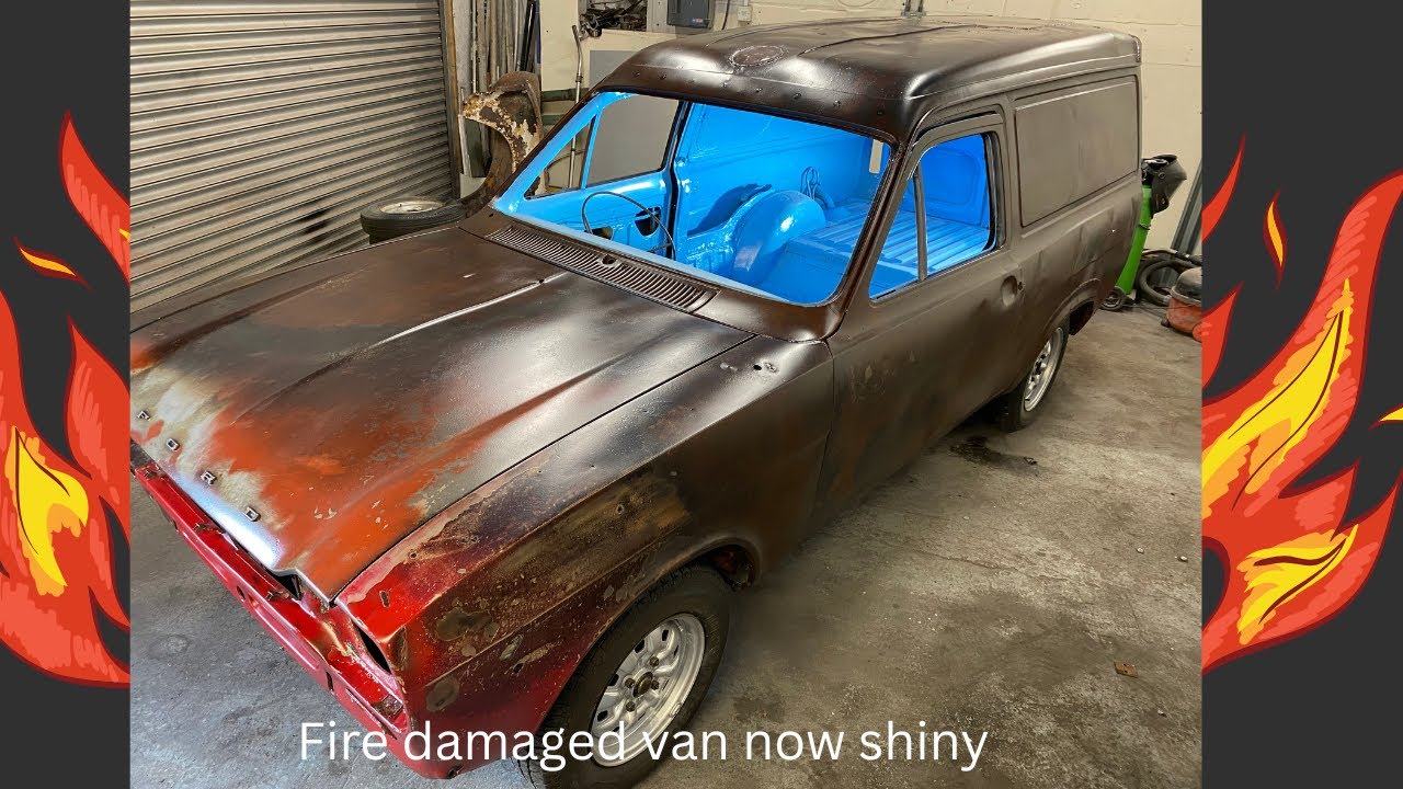 PT5 Fire damaged wreck Ford Escort MK1 Van Shiny Lacquer paint job