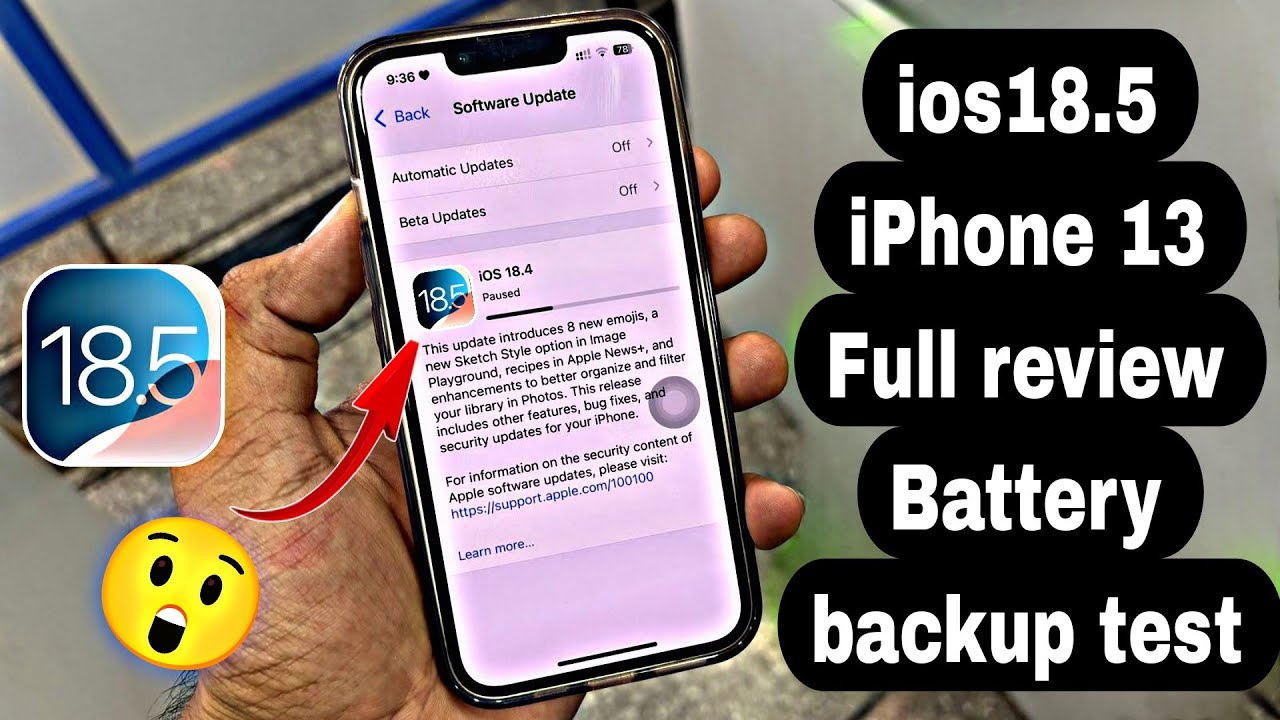 IOS 18.5 full battery backup test / ios 18.5 full review iPhone 13 / screen on time iPhone 13 ios 18