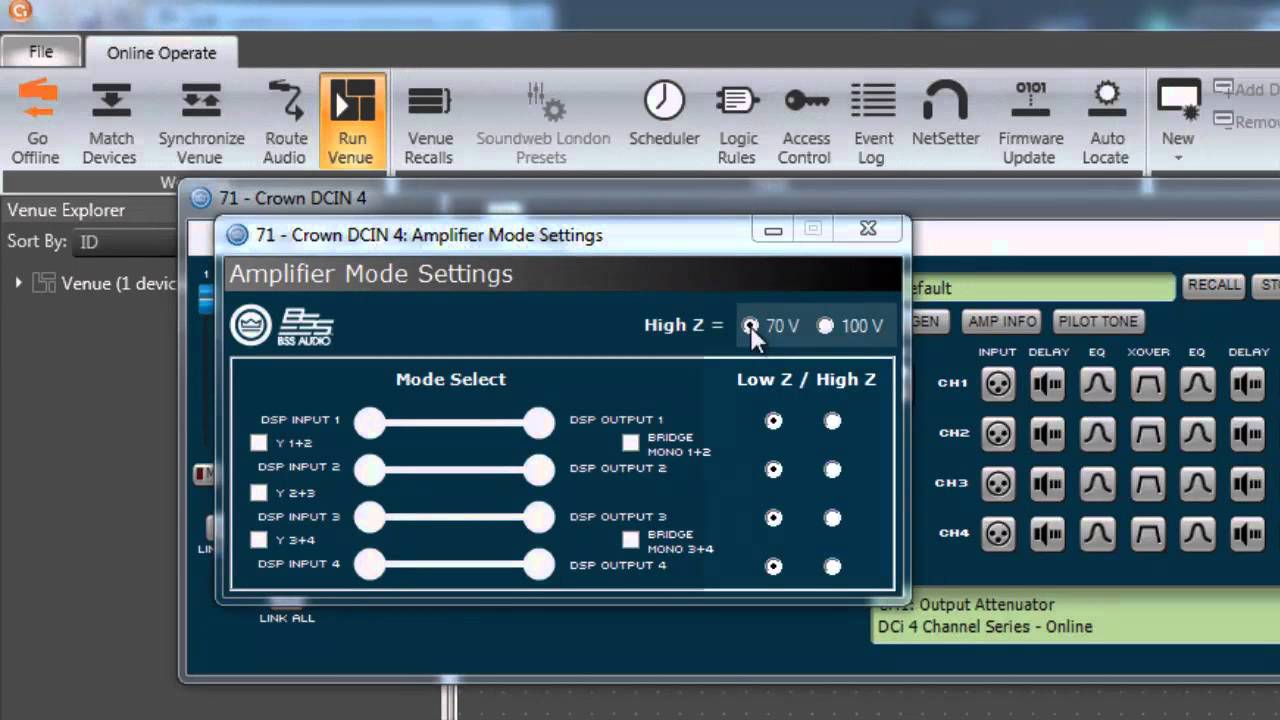 Crown | How to Select High Z (70V/100V)