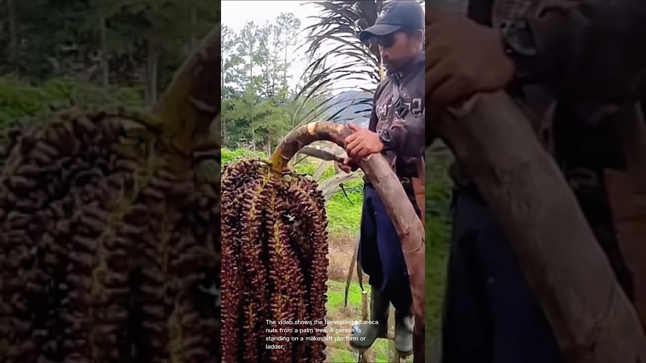 Harvesting areca nuts: a traditional method