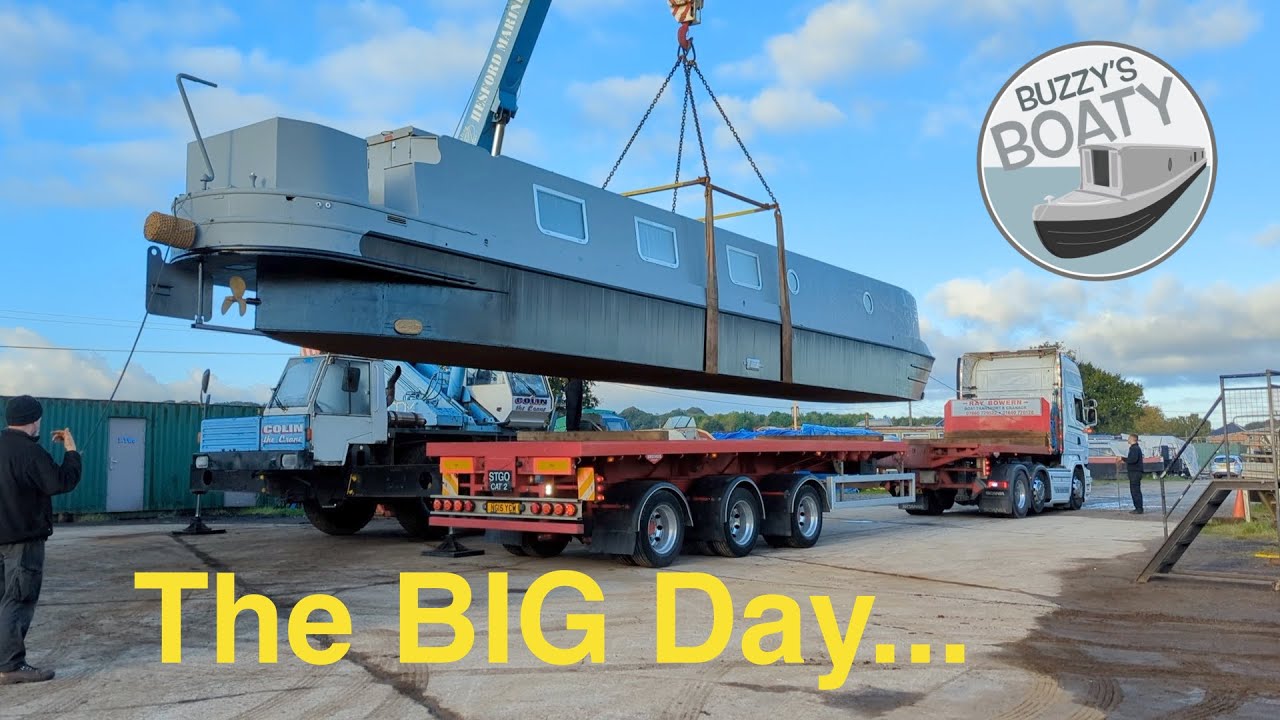 20 . The BIG day - She ain't heavy, she's my boaty - Our narrowboat home is craned onto a HGV