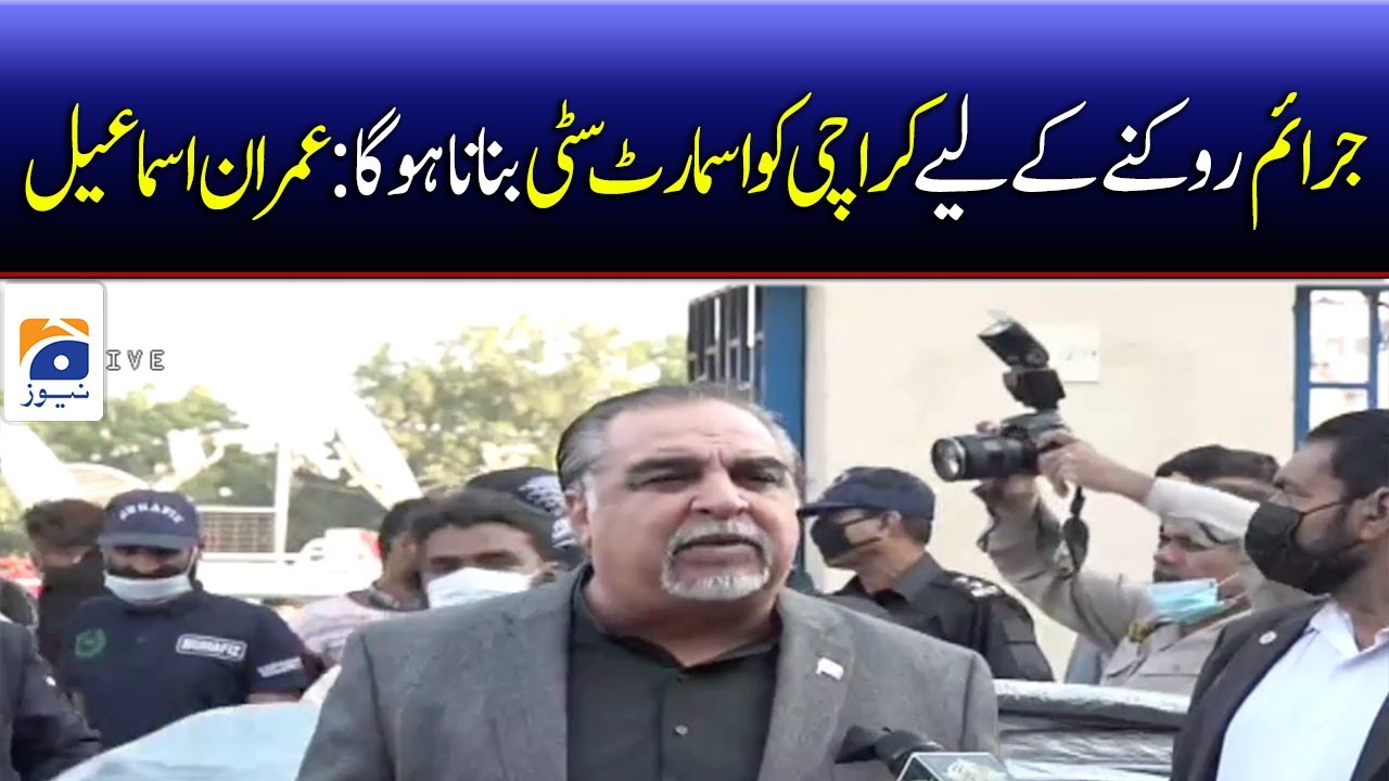 Karachi Governor Sindh Imran Ismail talks to media