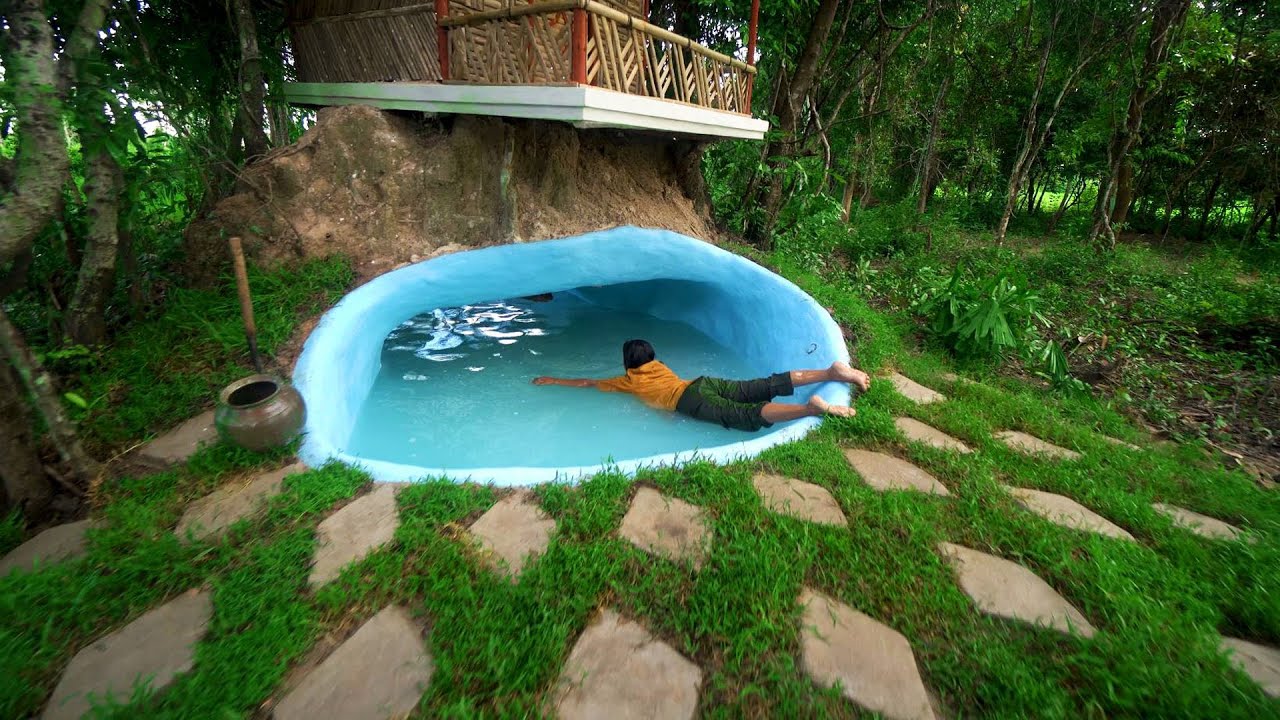 Build The Most Beautiful House on Underground Swimming Pool