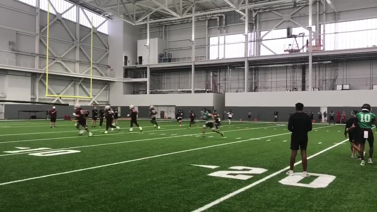 Texas A&M football team practices in new indoor facility