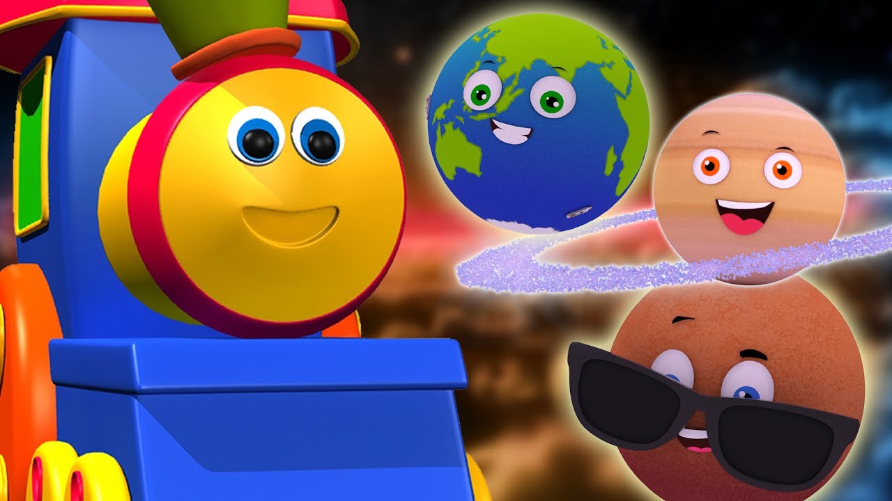 惑星の歌| 列車をボブする| 子供や赤ちゃんのための歌 | Planets Song For Kids | Solar System Rhyme | Planes Names | Kids Learn