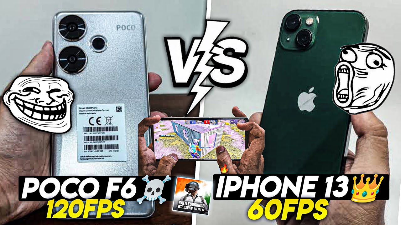 POCO F6 VS IPHONE 13 GAMING COMPARISON IN 2025🔥•120FPS VS 60FPS TEST 2025🚀•BGMI/PUBG TEST IN 2025☠️