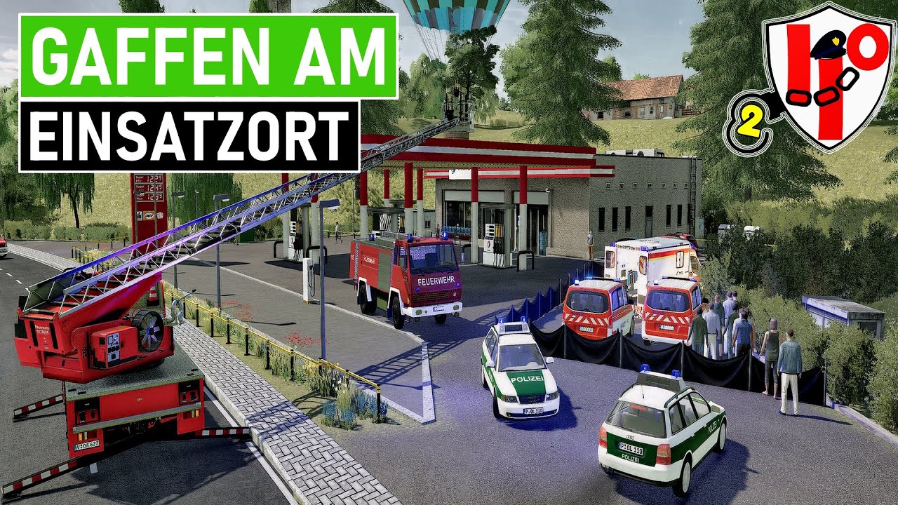 LS22 PROJEKT 110 - Ballonabsturz auf Tankstelle: Polizei gegen Gaffer!