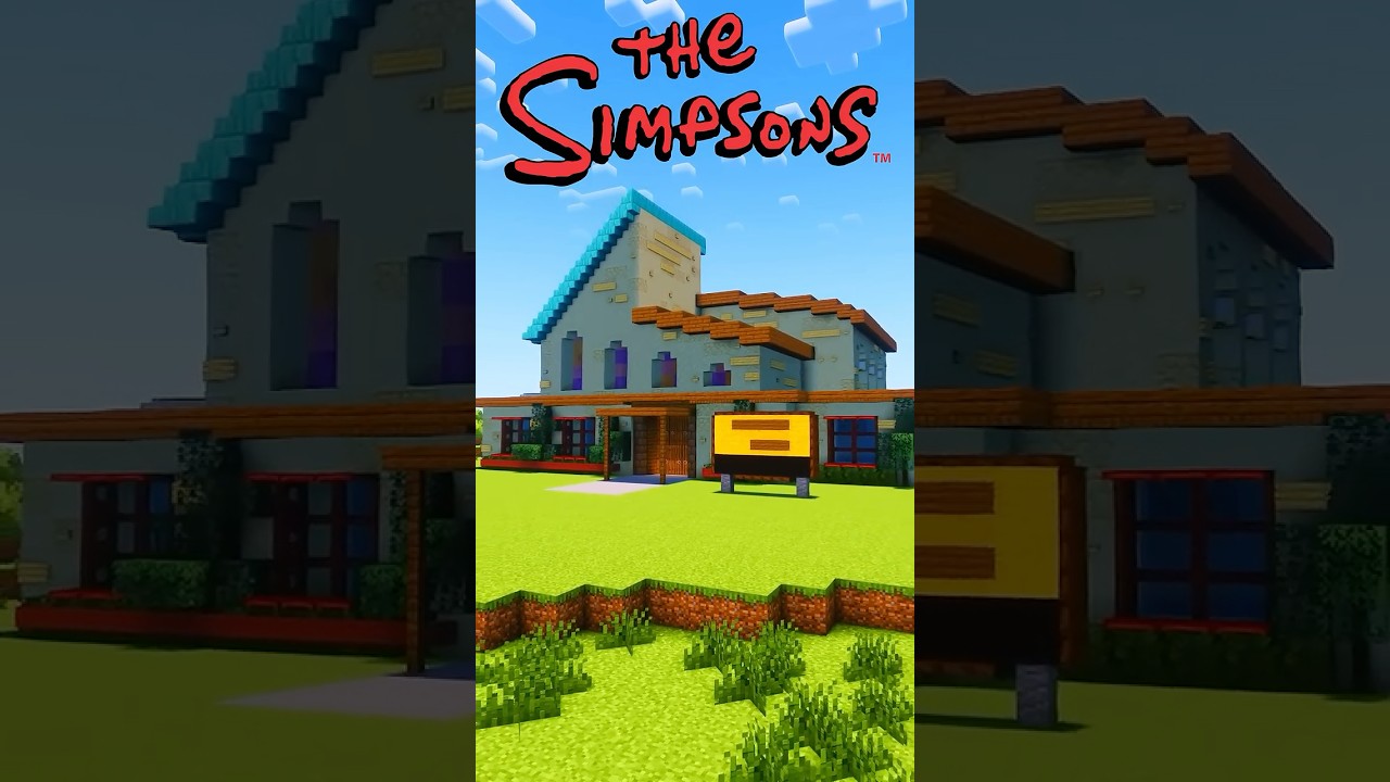 Build The Simpsons Church ⛪ #minecraft #simpsons #minecraftbuilding