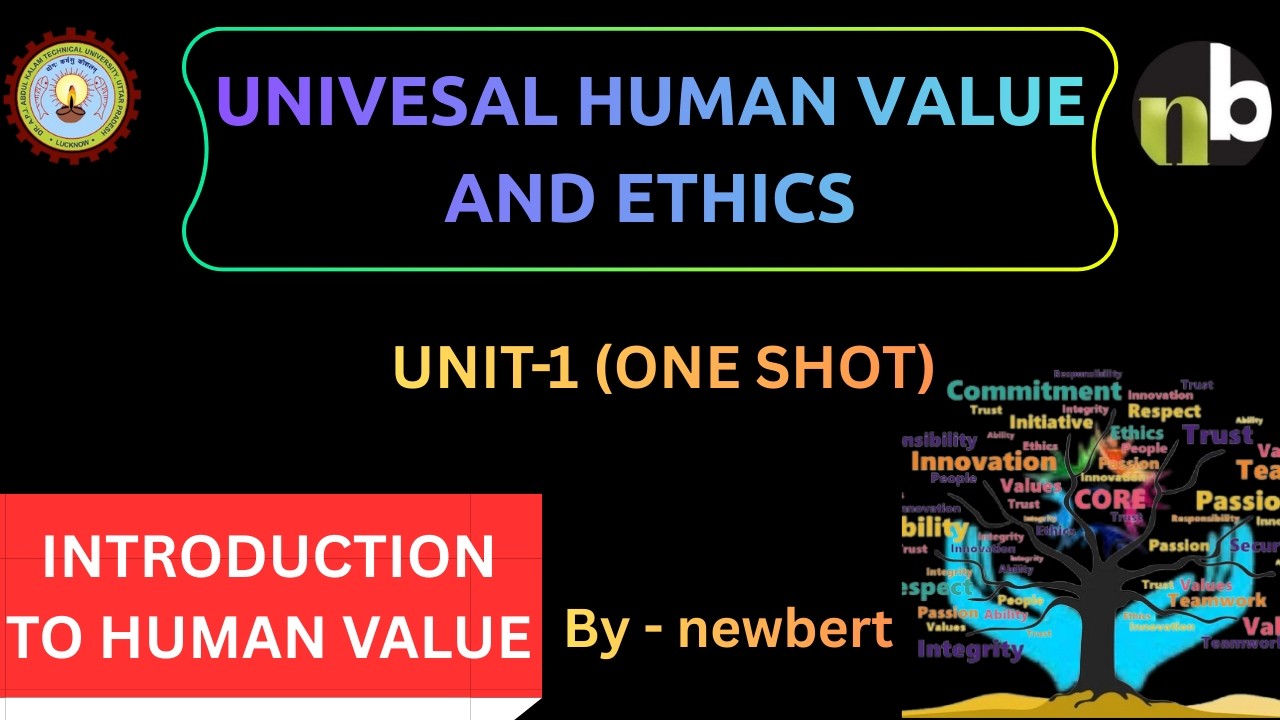 UNIVERSAL HUMAN VALUE AND ETHICS || UHVAE || UNIT 1 || ONE SHOT || NEWBERT || AKTU