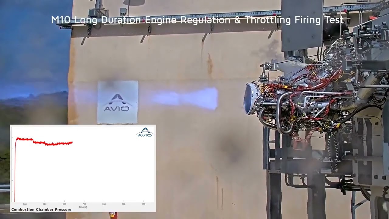Avio M10 DM2, LOX-CH Engine for Vega-E, successful 340 secs continuous firing test (4X speed video)