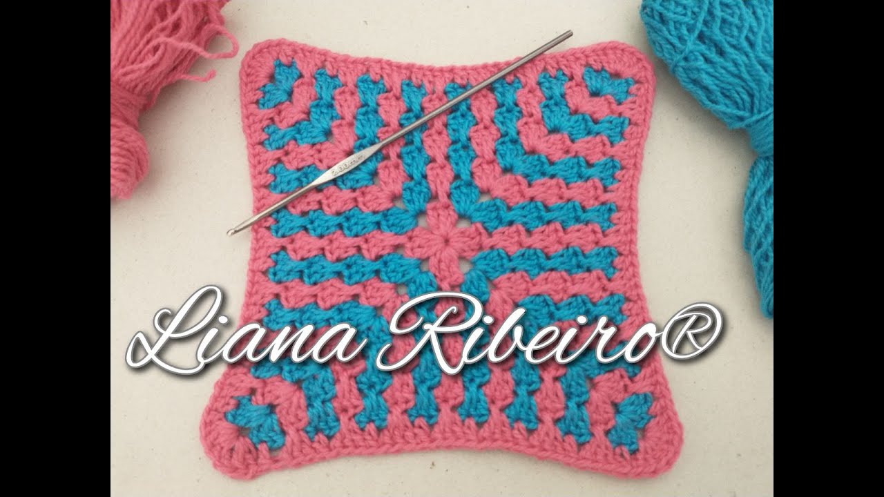 Quadradinho de crochê passo a passo com Liana Ribeiro