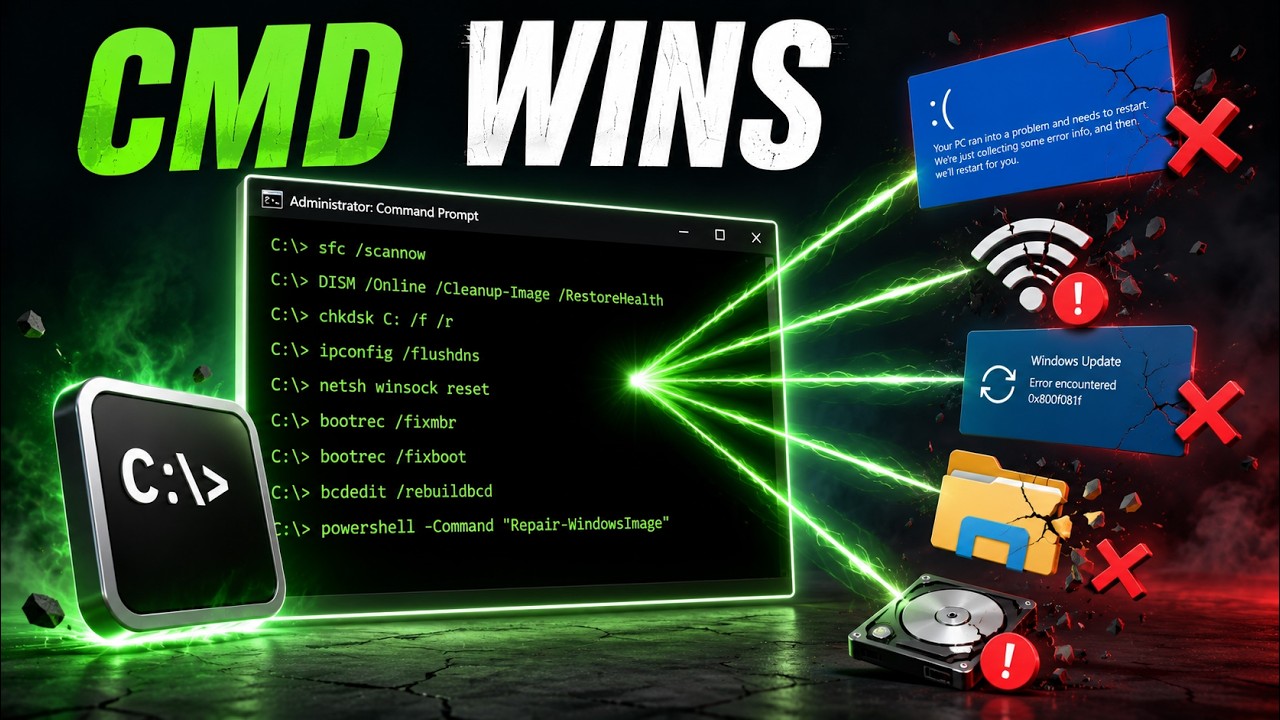 9 CMD-команд, которые решают большинство проблем в Windows (должен знать каждый пользователь)