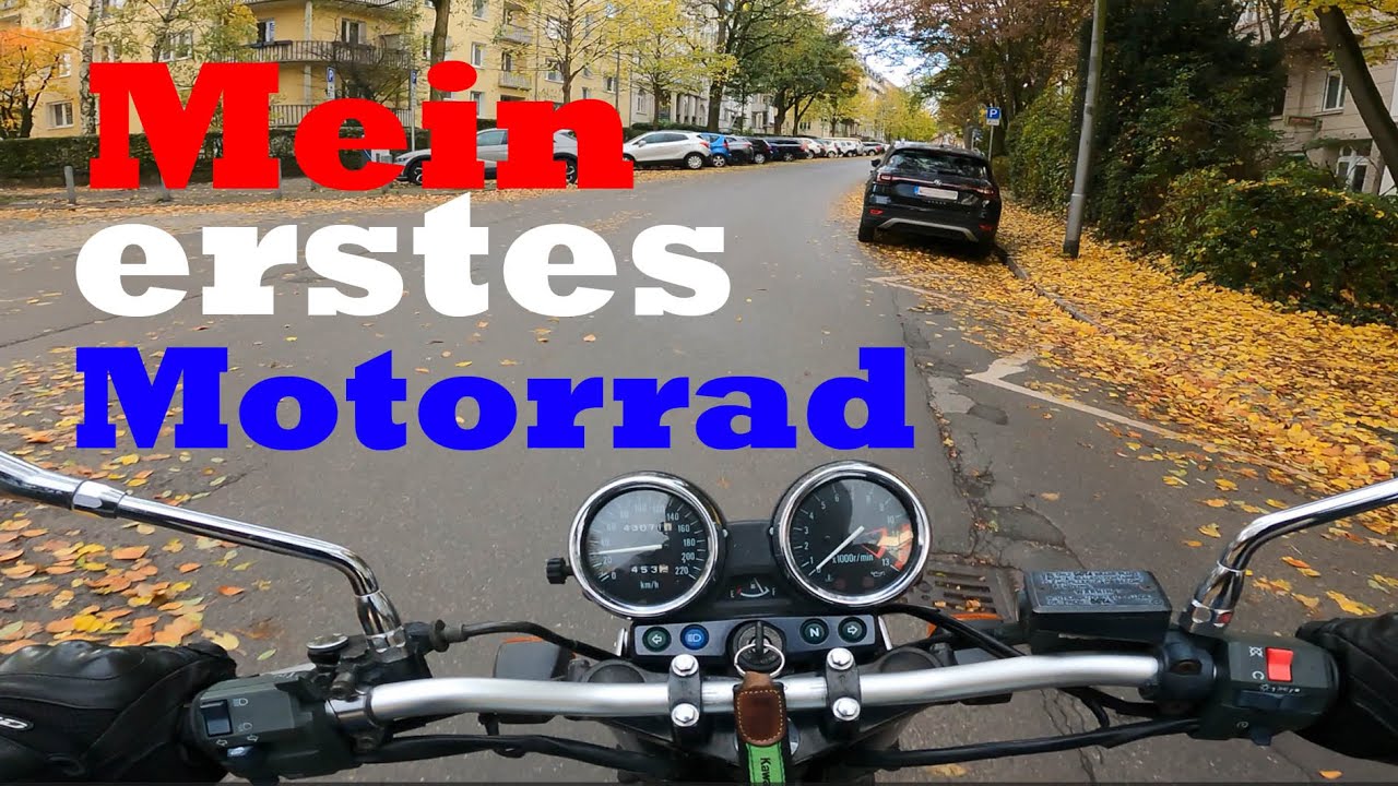 Ich fahre mein altes Motorrad; Kawasaki ER 5 Twister und genieße die Herbstkulisse bei bestem Wetter