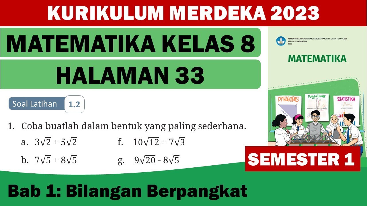 SOAL LATIHAN 1.2 MATEMATIKA KELAS 8 HALAMAN 33 KURIKULUM MERDEKA 2022