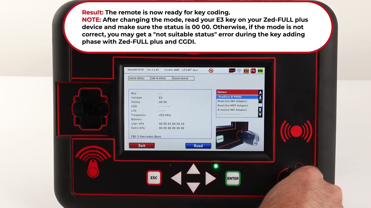 Mode Changing Procedure for Mercedes E3 Version Remote Key BZR119+
