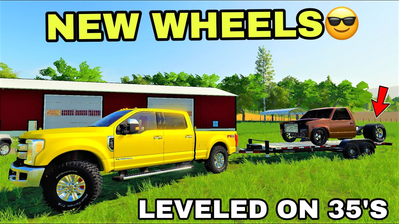NEW DRAG WHEELS FOR ABANDONED DRAG TRUCK || LEVELING MY NEW F250 SHOW TRUCK || Farming Simulator 19