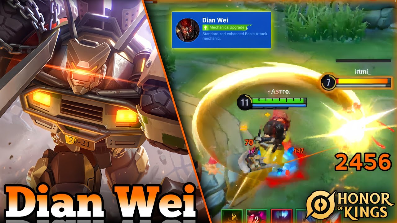 How to Destroy Enemies with Dian Wei’s Upgraded Mechanics!! - Gameplay | Honor of Kings