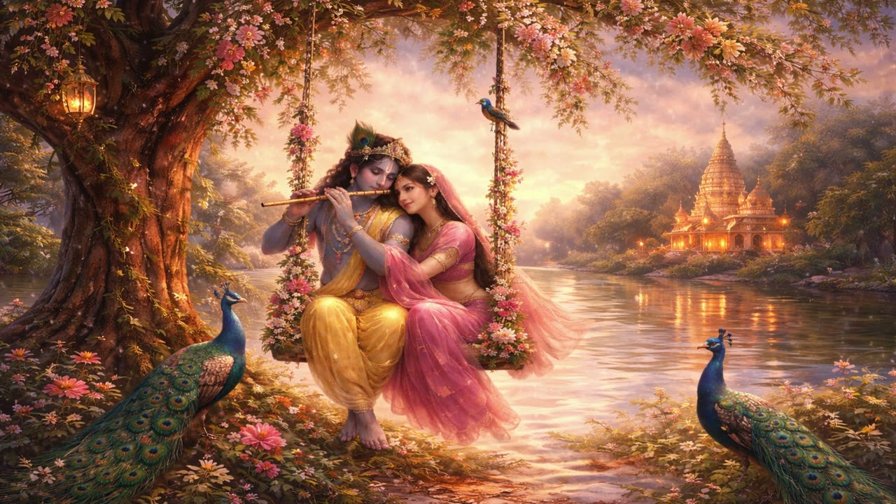 Divine Radha Krishna Bansuri | Relaxing Flute for Inner Peace 🌿🦚🪈