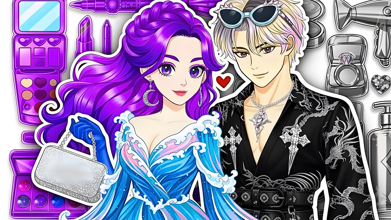 💋PAPER DIY❤️K-Pop Demon Hunters Couple 💜🖤 Queen Glow Up + Dark Prince Style | Remi DIY
