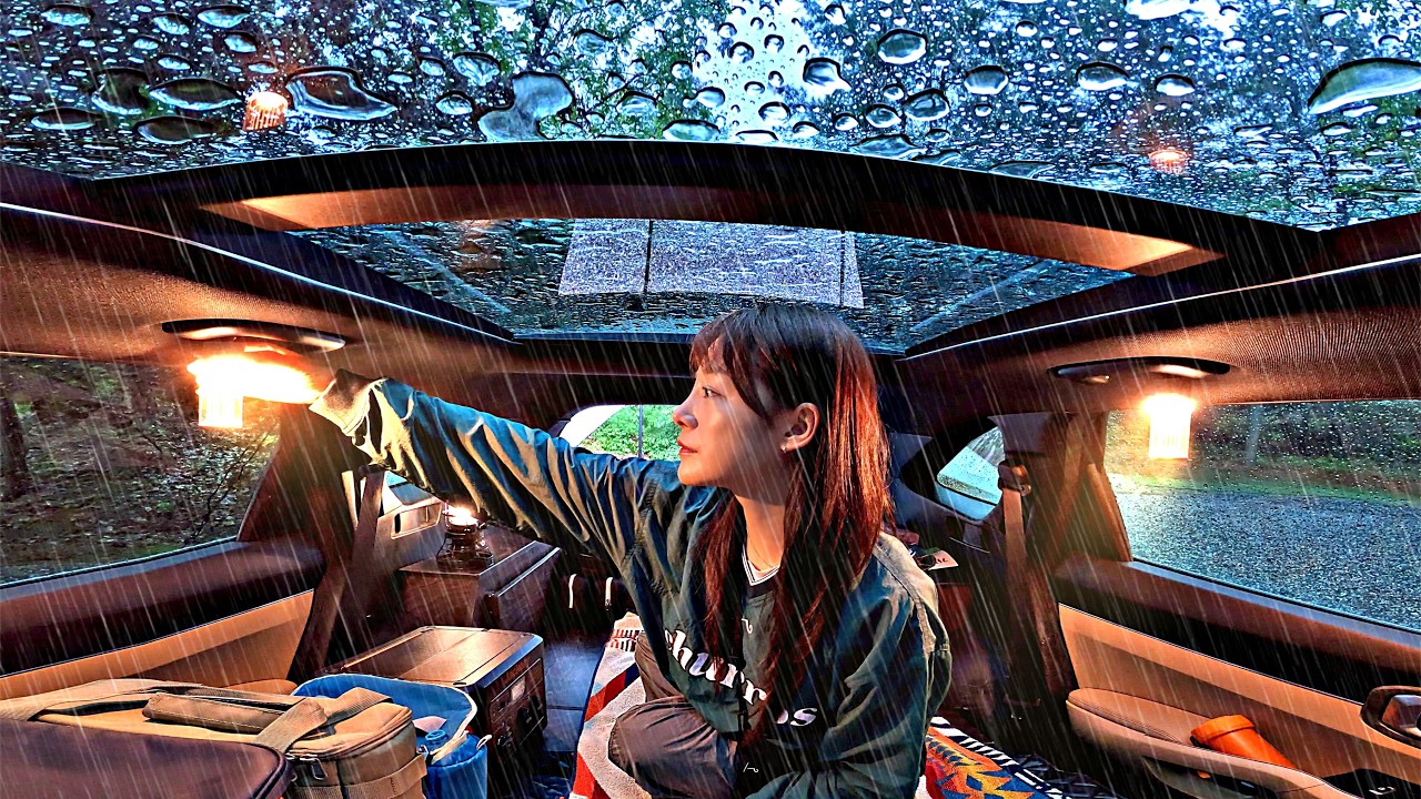 Звук проливного дождя💦💧!!!! 24 ​​часа в уютной машине 🚙 . Комфортно и расслабленно