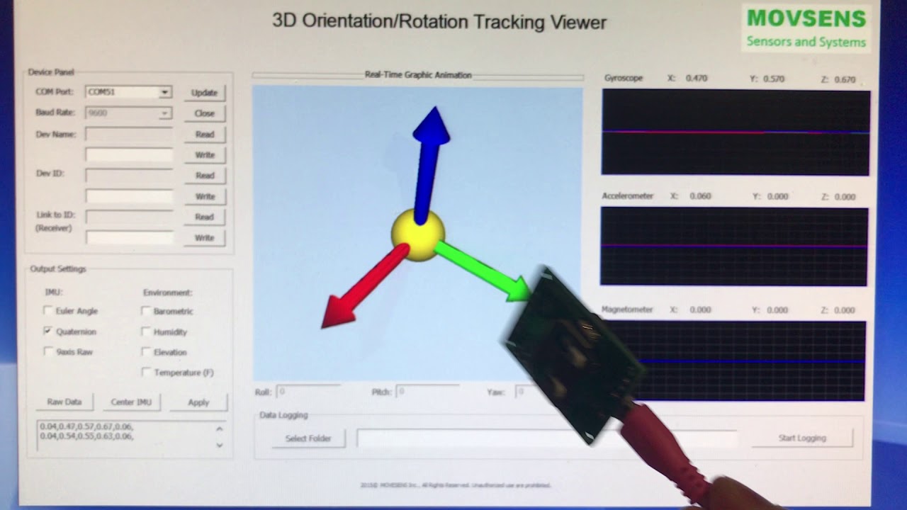 BNO080 Orientation/Rotation Tracking USB cable