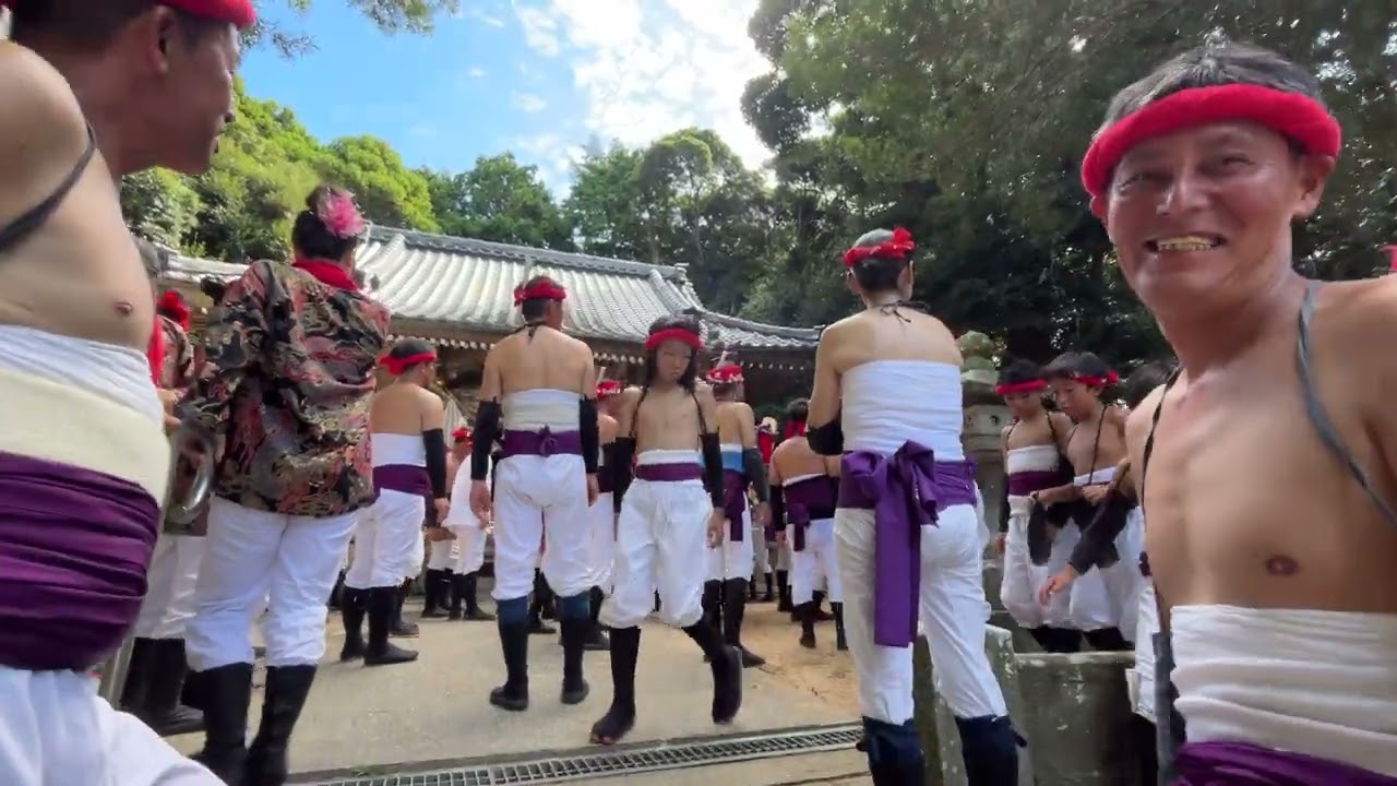 2025 大原はだか祭り 23日 12 雑鋪日月神社にて大井瀧内神社神輿投げ&小浜八幡神社が初の拝殿前までの渡御〜公会堂前まで